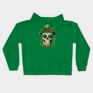 St. Patrick's Day Shamrock Skull Kids Hoodie